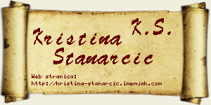 Kristina Stanarčić vizit kartica